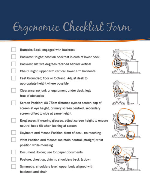 ergonomic work from home checklist